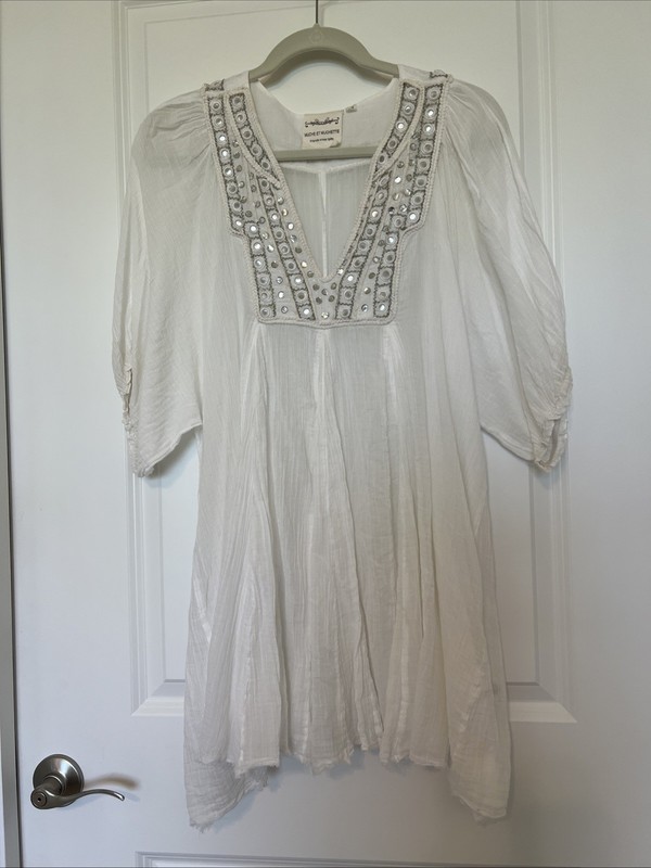 muche et muchette White Gauze cover Up/ Tunic OS