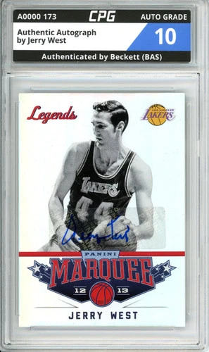 Authentic Autograph Signed by Jerry West CPG Auto Grade 10