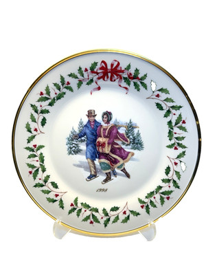 Lenox クリスマスプレート 1998年 【プレートスタンド付き】 Lenox 1998 Annual Holiday Collector Plate 