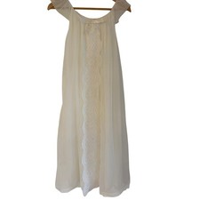 Vintage Designer White Sheer Lace Nightgown Cap Sleeve Bridal Style 5519P Small