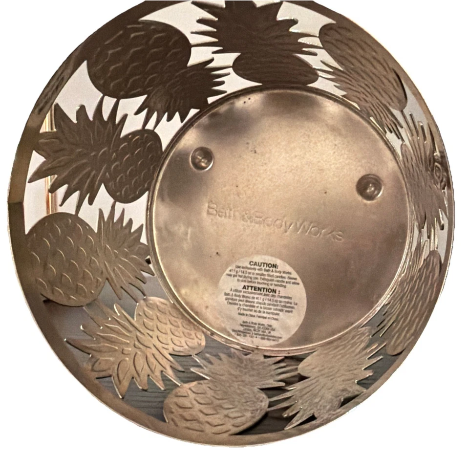 Bath & Body Works 3 фитиля подсвечник тропический ананас металл - Изображение 2 из 3