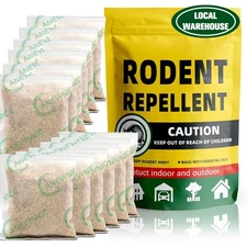 Peppermint Rodent Repellent Pouch Set for Indoor & Outdoor Use - 12 P Ultrasonic