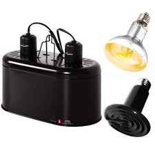 Dual Reptile Light Fixture, Reptile Heat Lamp Combo Pack Include 100W Full Sp...