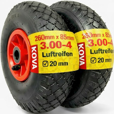 2x Sackkarrenrad 3.00-4 Luftrad 260x85mm Luftbereift Luft Rad f. Karre Sackkarre
