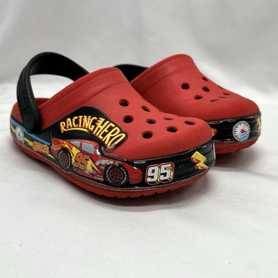 Crocs Cars Lightning McQueen Clog Fun Lab Disney Pixar Red Size 8 Racing Hero