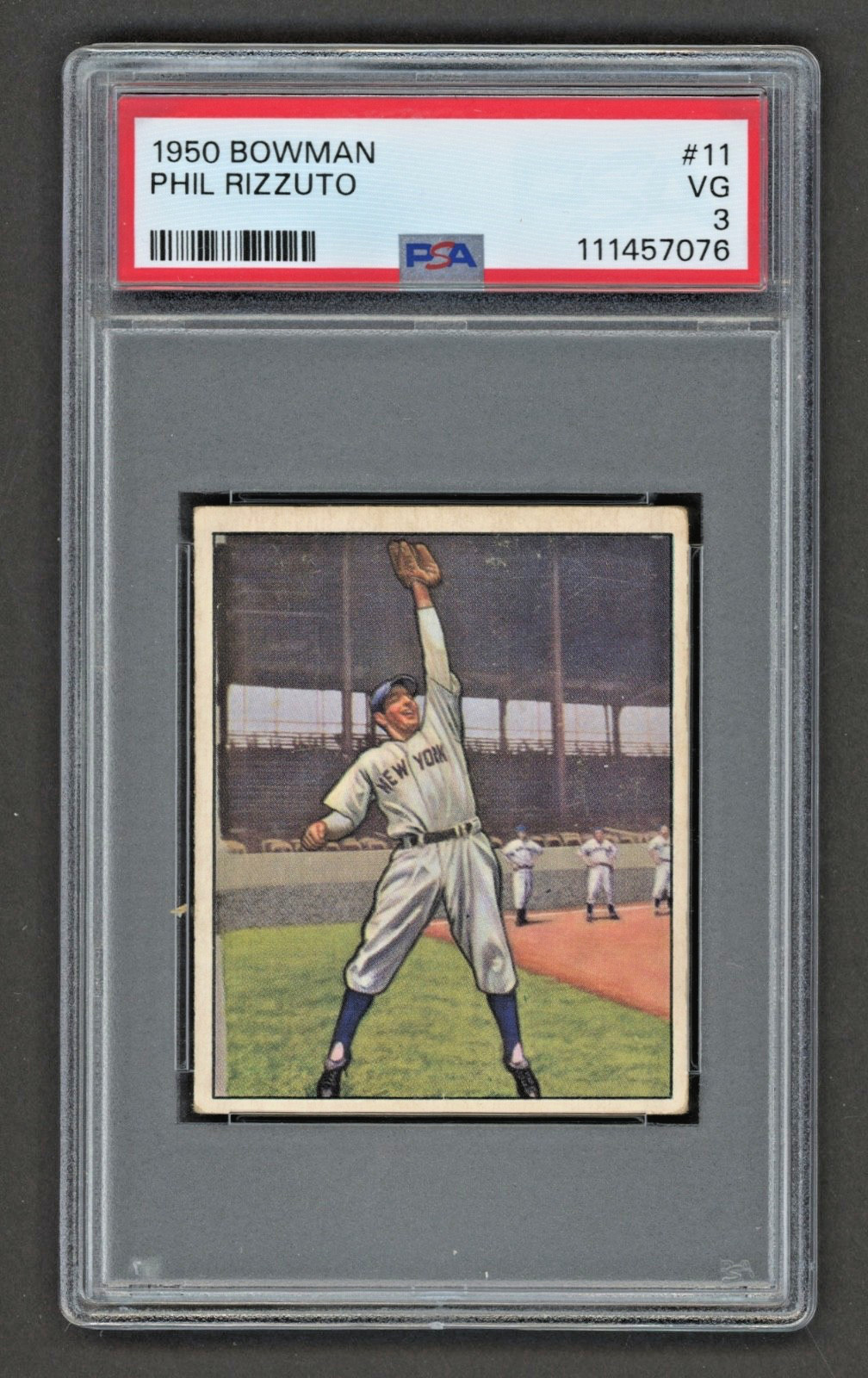 1950 Bowman #11 PHIL RIZZUTO PSA 3 VG "NEW TO THE HOBBY - HOF"