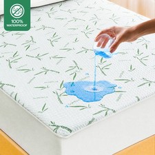 Bamboo Mattress Protector Deep Pocket Waterpr...