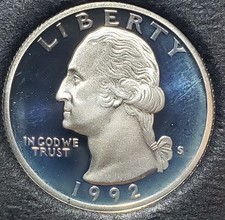 1992-S Gem Proof Silver Washington Quarter - Recent Set Break