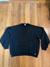 Adult XL- Vintage 90  s Russell Athletic USA Black Crewneck Sweatshirt Distressed