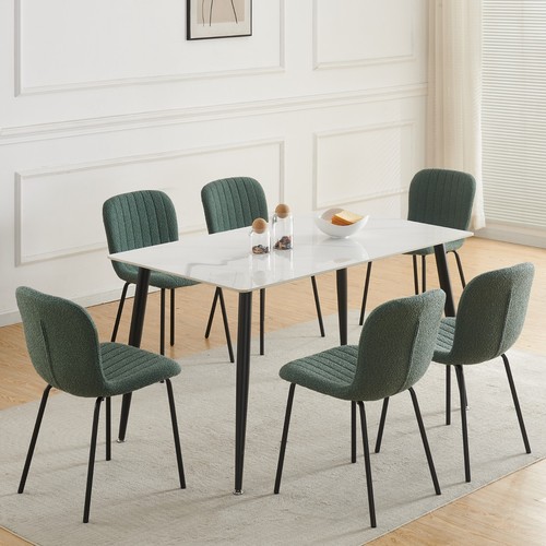 2/4/6Pcs Soft Fabric Dining Chairs with Upholstered Seat and Metal Legs-Bella - 第 32/98 張圖片