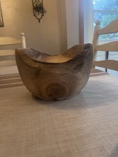 Hand Turned Wood Bowl Rustic Signed By Artist