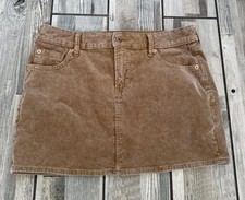 Gap Corduroy Skirt Womens Size 8 Brown Straight Pockets Solid Zip
