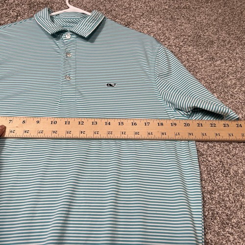 Vineyard Vines Polo Shirt Men's Small Blue Performance Stretch Golf Flex Stripe - Picture 3 of 7