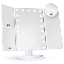 HUONUL Makeup Mirror Vanity Mirror with Lights, 2X, 3X, 10X Magnification, Touch