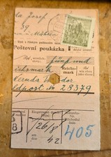 1942 Postal money order Stamp Voucher Bohemia and Moravia