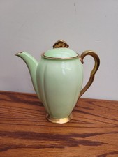 Art Deco Carlton ware Coffee Pot Green & Gold c1930s