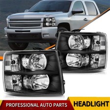 Headlights For 2007-2013 Chevy Silverado 1500 2500hd 3500hd Headlamps Lamp Pair
