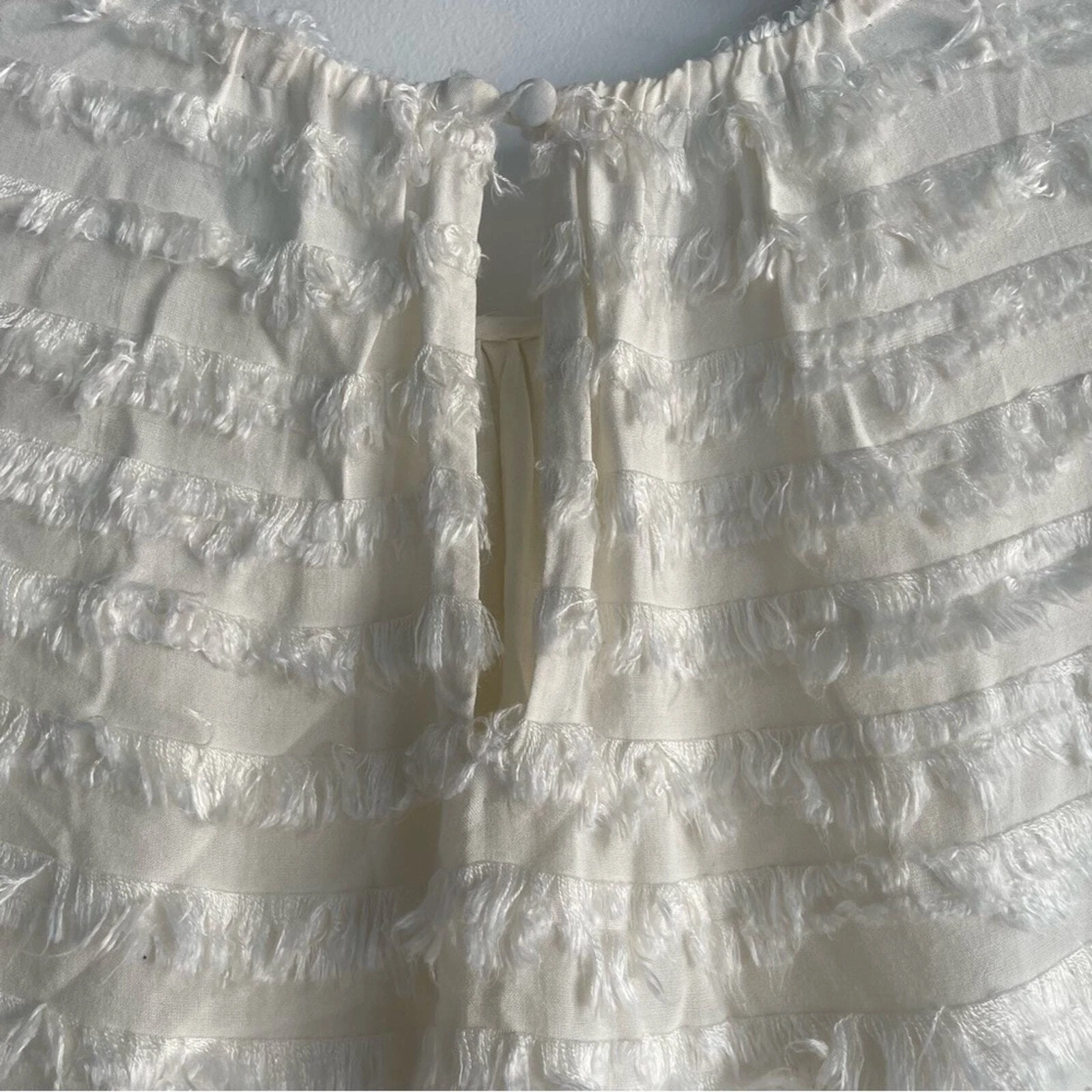 OFF WHITE Abito a tubino L'AGENCE 'Mika' con frange a righe bianco sporco 22367