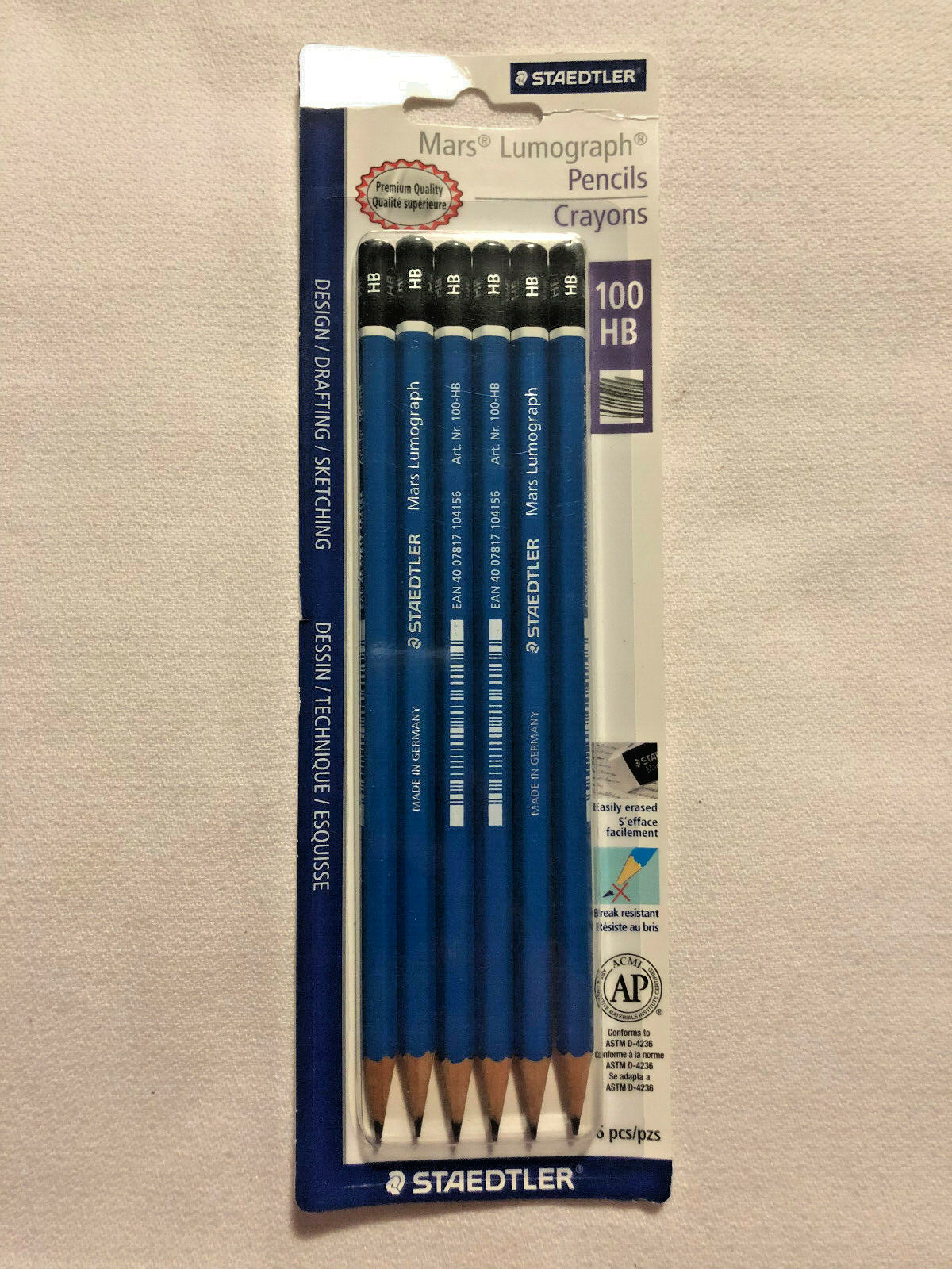 Package of (6) Staedtler Mars Lumograph Pencils Made in Germany Royal Blue eBay
