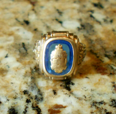 Vintage 1942 10k Herff Jones Gold Class Ring Blue Stone Vintage 1942 10k Herff Jones Gold Class Ring Blue Stone