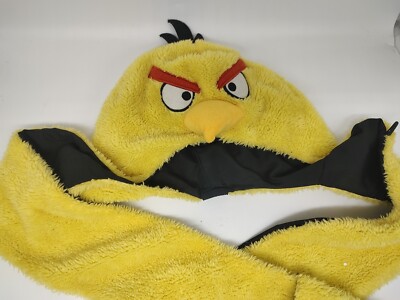 ANGRY BIRDS Furry Yellow Bird HAT Plush Beak Hand Warmers Scarf