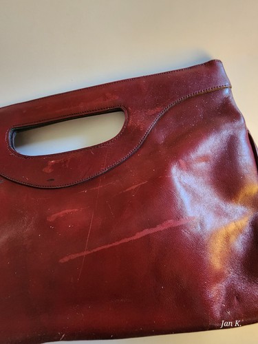 Vintage 70s ETIENNE AIGNER Handmade Leather Handbag Clutch Bag Hinge OXBLOOD - Picture 4 of 8