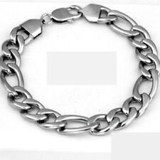 Men's 8.5" Stainless Steel 10mm Figaro Chain Bracelet High Polish  Box