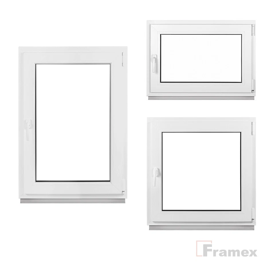 Kellerfenster Kunststofffenster Fenster Weiß 2 Glas Dreh Kipp DIN Rechts Links - Bild 3 von 4