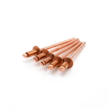 Copper Pop Rivets 1/8 Diameter #4 Steel Mandrel Blind Rivets - Select Grip