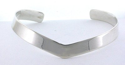 Reines ECHT 925 massiv Sterling Silber Manschette Mode V Form Armband EBS2275