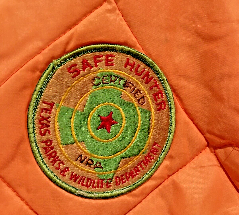 Mens Remington Hunting Vest NRA Texas Orange Patches Lodge Cabin Decor Sz L VTG - Image 2 of 4