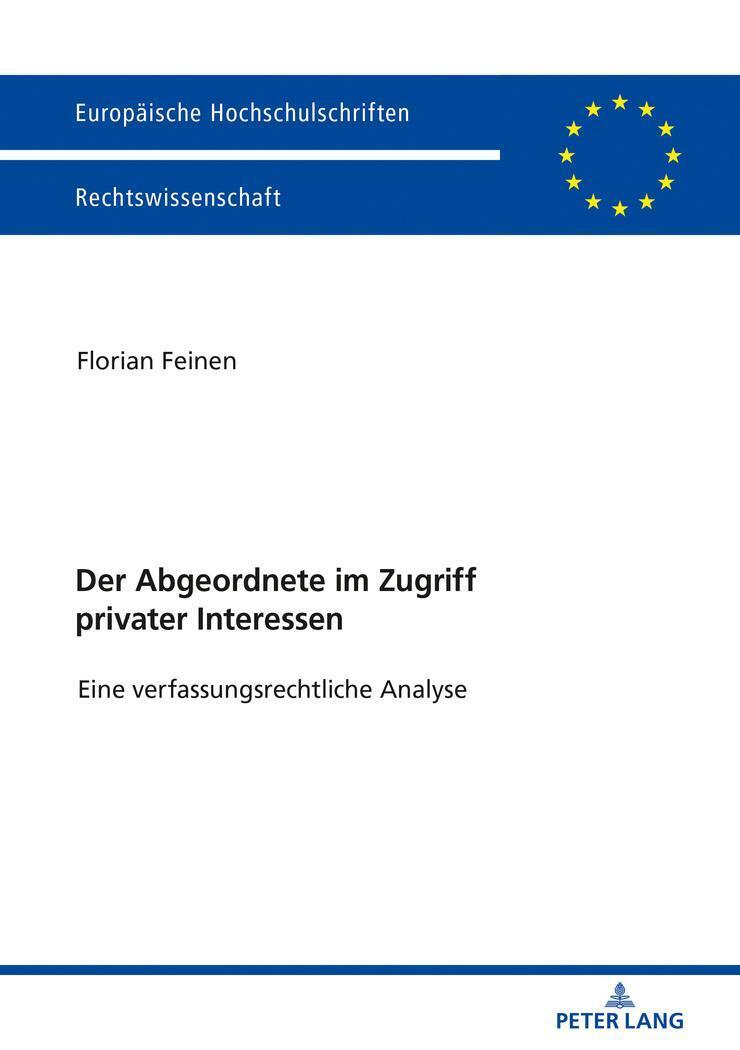 Thumbnail - Der Abgeordnete Zugriff Privater Interessen Florian Feinen Taschenbuch