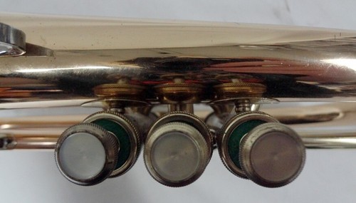 F.E Olds & Sons corno volante in ottone con custodia in pelle originale e boccaglio tono EZ - Foto 12 di 22