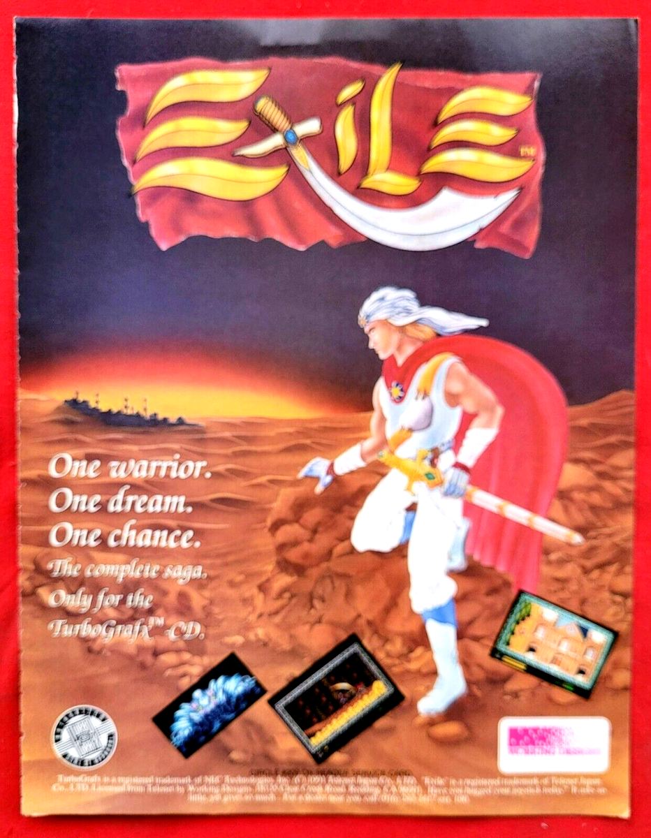 1992 1990s EXILE The Complete Saga TurboGrafx CD Game - Promo Art