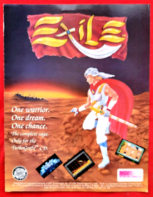 Kocka⭐︎⭐︎⭐︎CD 1992 1990s EXILE The Complete Saga TurboGrafx CD Game - Promo Art