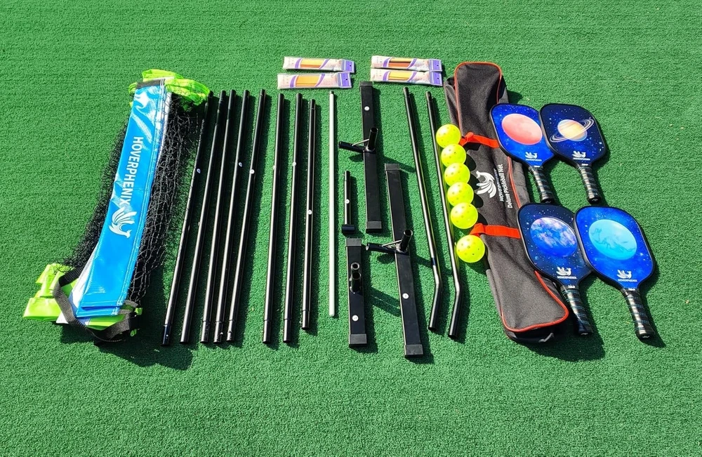 Pickleball Set with Net for Driveway, Portable Regulation Size Pickleball Net