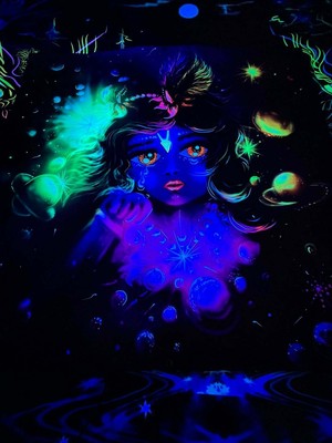 UV Backdrop Psychedelisch Kunst Schwarzlicht Wandbehang Psy Goa Deko Neon Banner