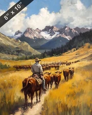 Western Oil Painting 8x10 Print 40