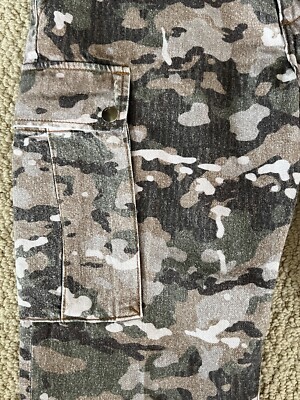 NWT Amiri M65 Camouflage Print Denim Kick Flare Leg Cargo Pocket