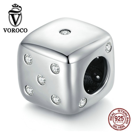 Ciondolo Ciondolo Moda Argento Sterling 925 Zirconia Perline Fai da Te Bracciale Ciondolo Voroco - Foto 101 di 205