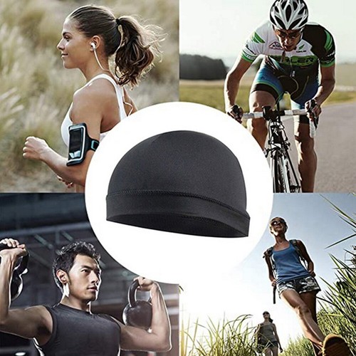 Skull Cap Quick Dry Sports Sweat Hat Bike Doo Do Rag Dome Beanie for Men Women - Picture 8 of 41