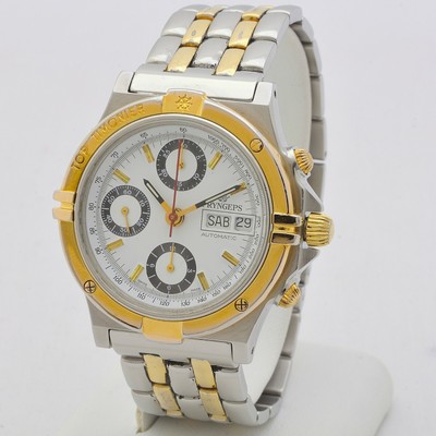 Top PRYNGEPS TIMONIER CHRONO STEEL/GOLD 39mm Automatic Valjoux 7750  SERVICED + Box | eBay