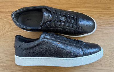 Santoni Herren Schwarz Leder Sneaker / Schuhe / Made in Italy / 44EU / 11US