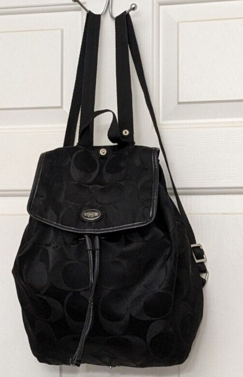 Coach Signature C Black Nylon Women's Backpack
