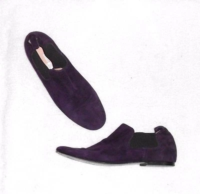ATELIER MERCADAL chaussures basses à enfiler pied fin cuir daim violet P 37,5 - Photo 1/4