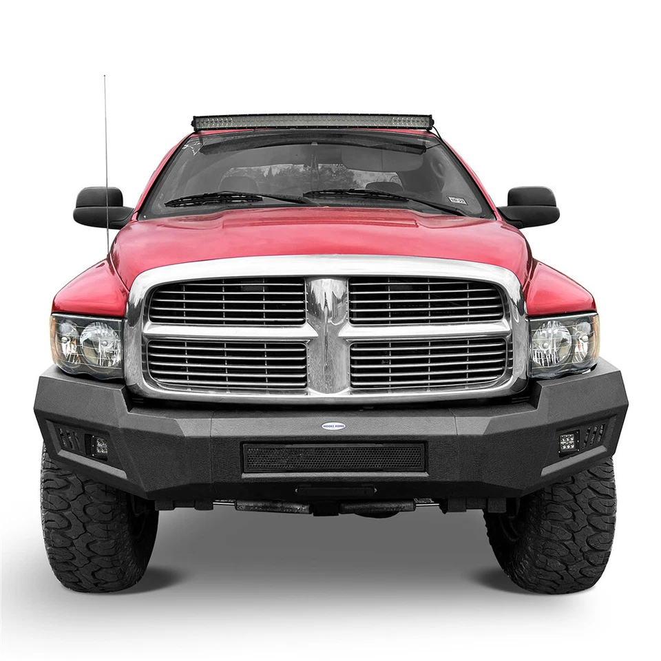 Hooke Road Full Width Black Steel Front Bumper Fit 2003-2005 Dodge Ram 2500 3500 - Изображение 2 из 4