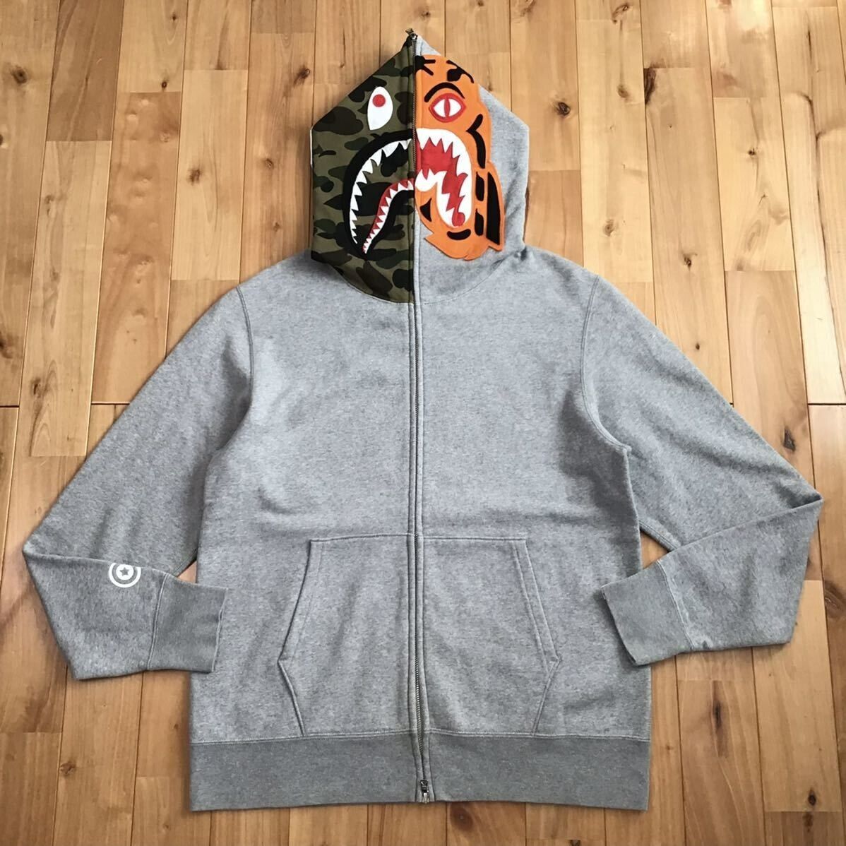 BAPE Crazy face Tiger Shark full zip hoodie Gray A Bathing BAPE Crazy face Tiger Shark full zip hoodie Gray A Bathing