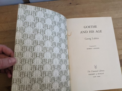 Goethe & His Age 1st Edition 1969 LUKACS Grosset Universal Poet VG First Vintage - Picture 17 of 20