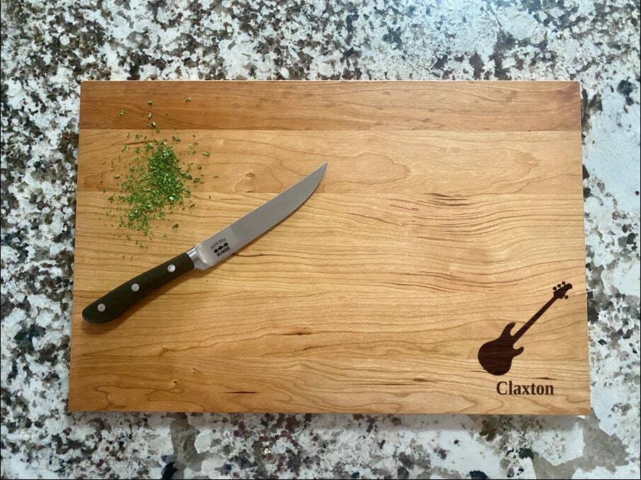 Bass Guitar Cutting Board |  Rock Musician Charcuterie Board | Custom Serving