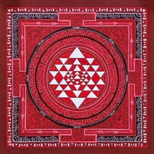 Shree Yantra Mandala, Shri Yantra Thangka Painting for Meditation and Good